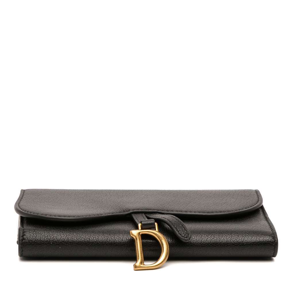 Dior Goatskin Saddle Long Wallet Black Leather Very good - Inside View