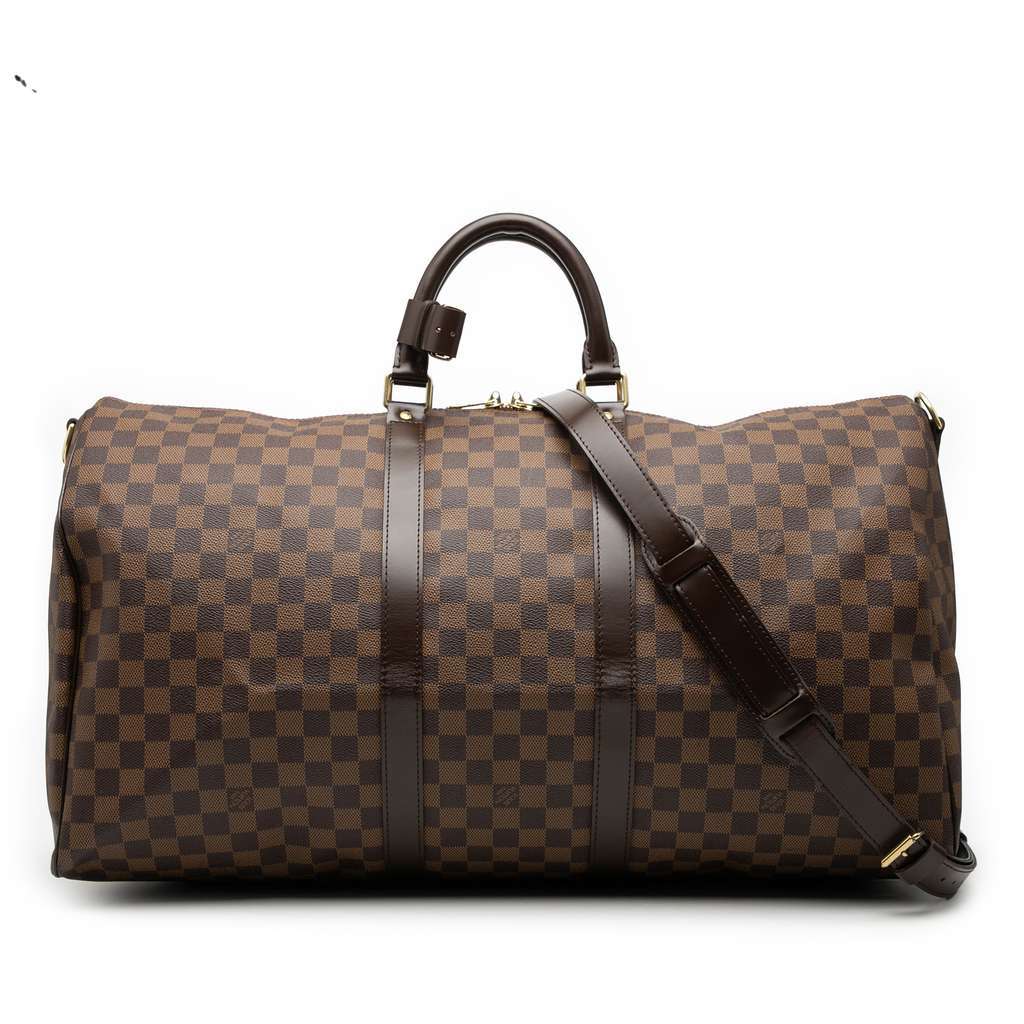 Louis Vuitton Damier Ebene Keepall Bandouliere 55 Brown Very good condition - Front View