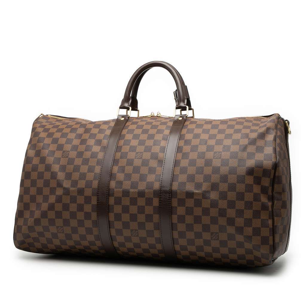 Louis Vuitton Damier Ebene Keepall Bandouliere 55 Brown Very good condition - Back View