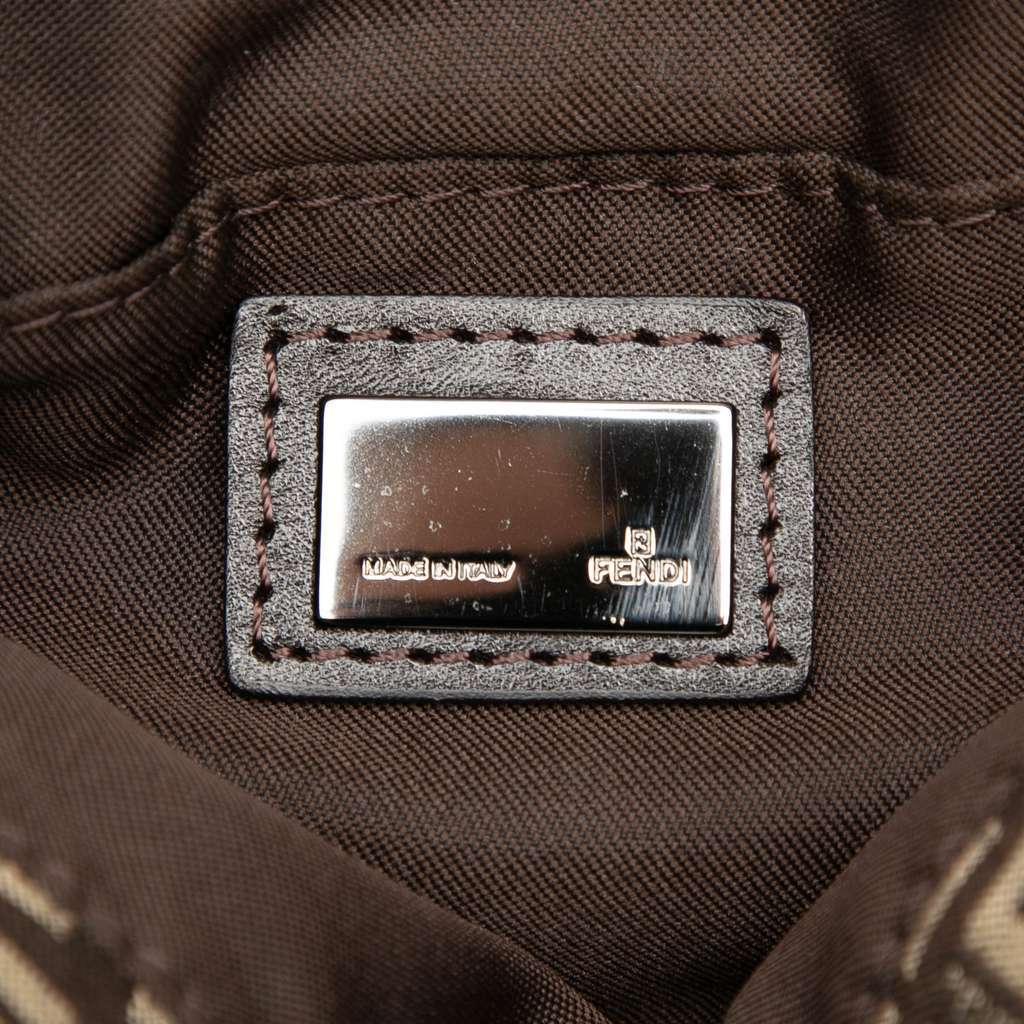 Fendi Zucchino Canvas Crossbody Brown Canvas Very good - Box View