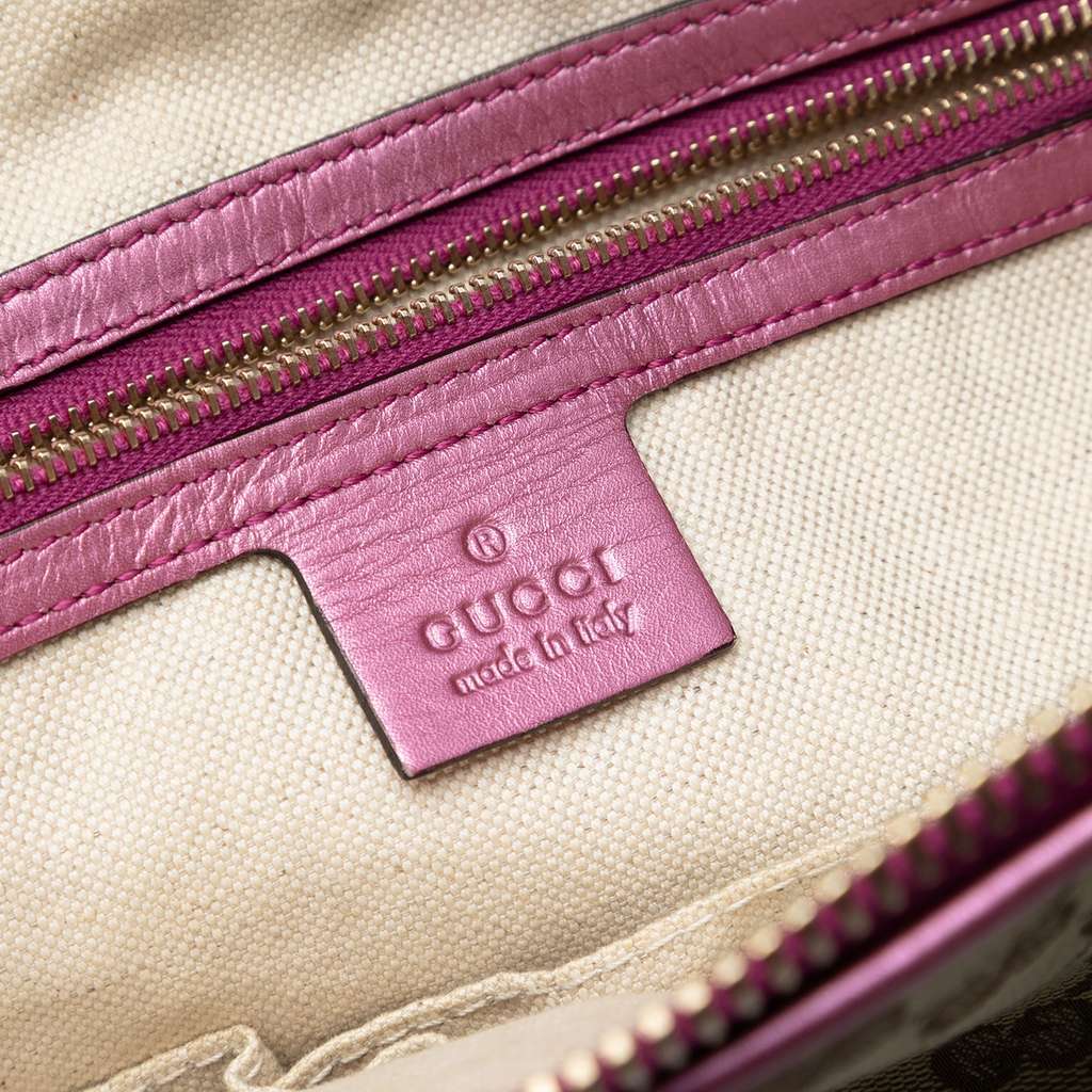 Gucci GG Canvas Heart Bit Satchel Brown Canvas Good - Box View