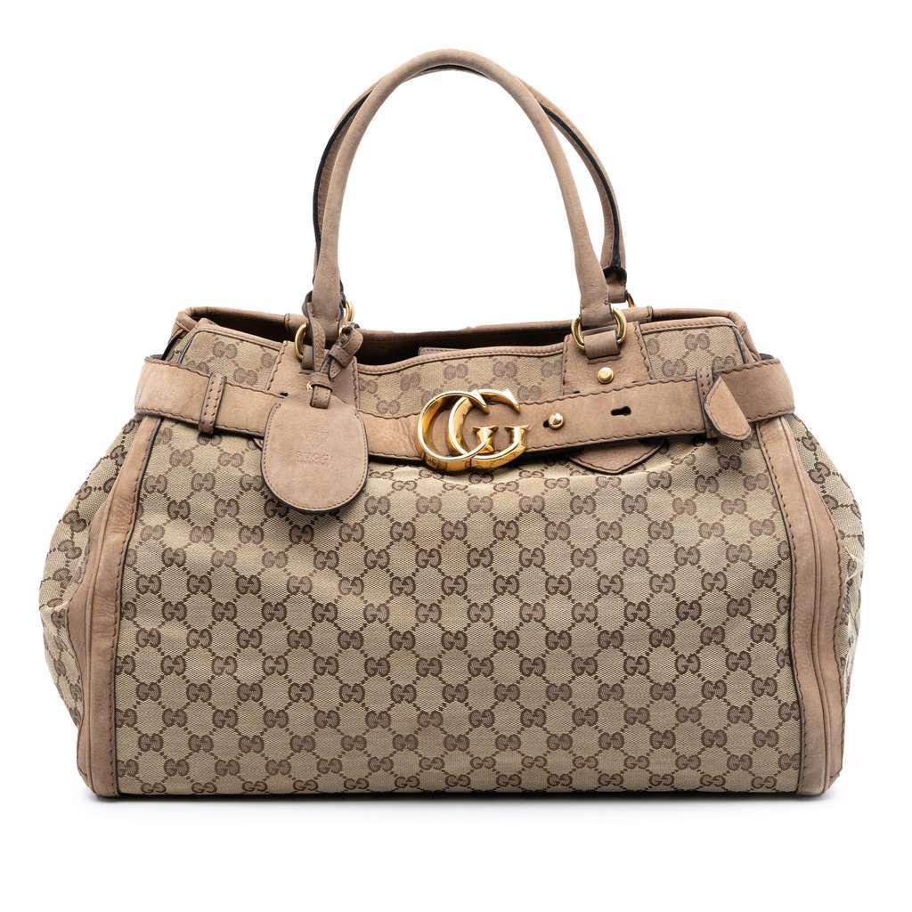 Gucci GG Canvas Running Tote Brown Canvas Very good condition - Front View