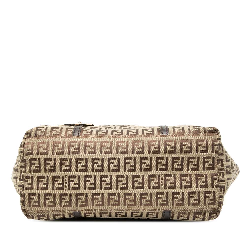Fendi Mini Zucchino Canvas Superstar Tote Brown Canvas Good - Inside View