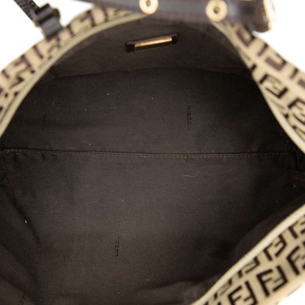 Fendi Mini Zucchino Canvas Superstar Tote Brown Canvas Good - Model View
