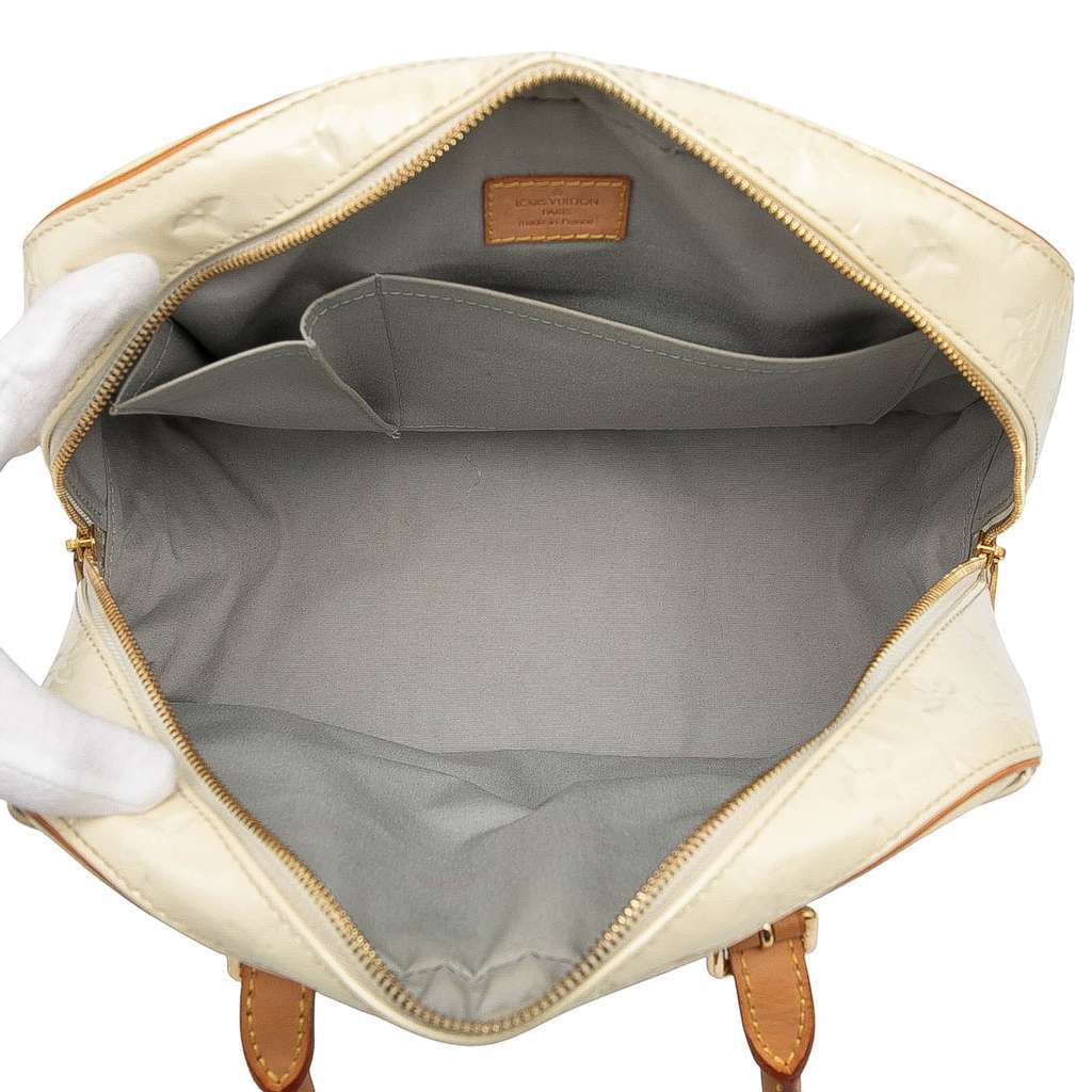 Louis Vuitton Monogram Vernis Summit Drive White Leather Good - Model View
