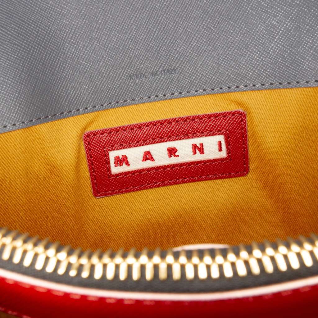 Marni Tricolor Leather Trunk Crossbody Brown Leather Very good condition - Box View