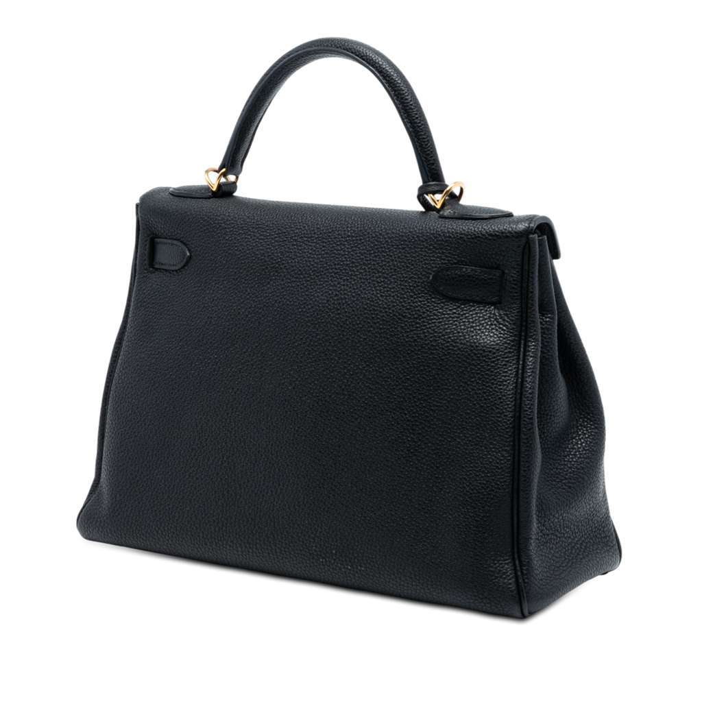 Hermès Togo Kelly II Retourne 32 Black Leather Good condition - Back View