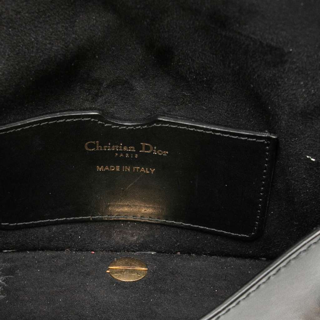 Dior Mini Leather D Bee Saddle Bag Black Leather Very good - Model View