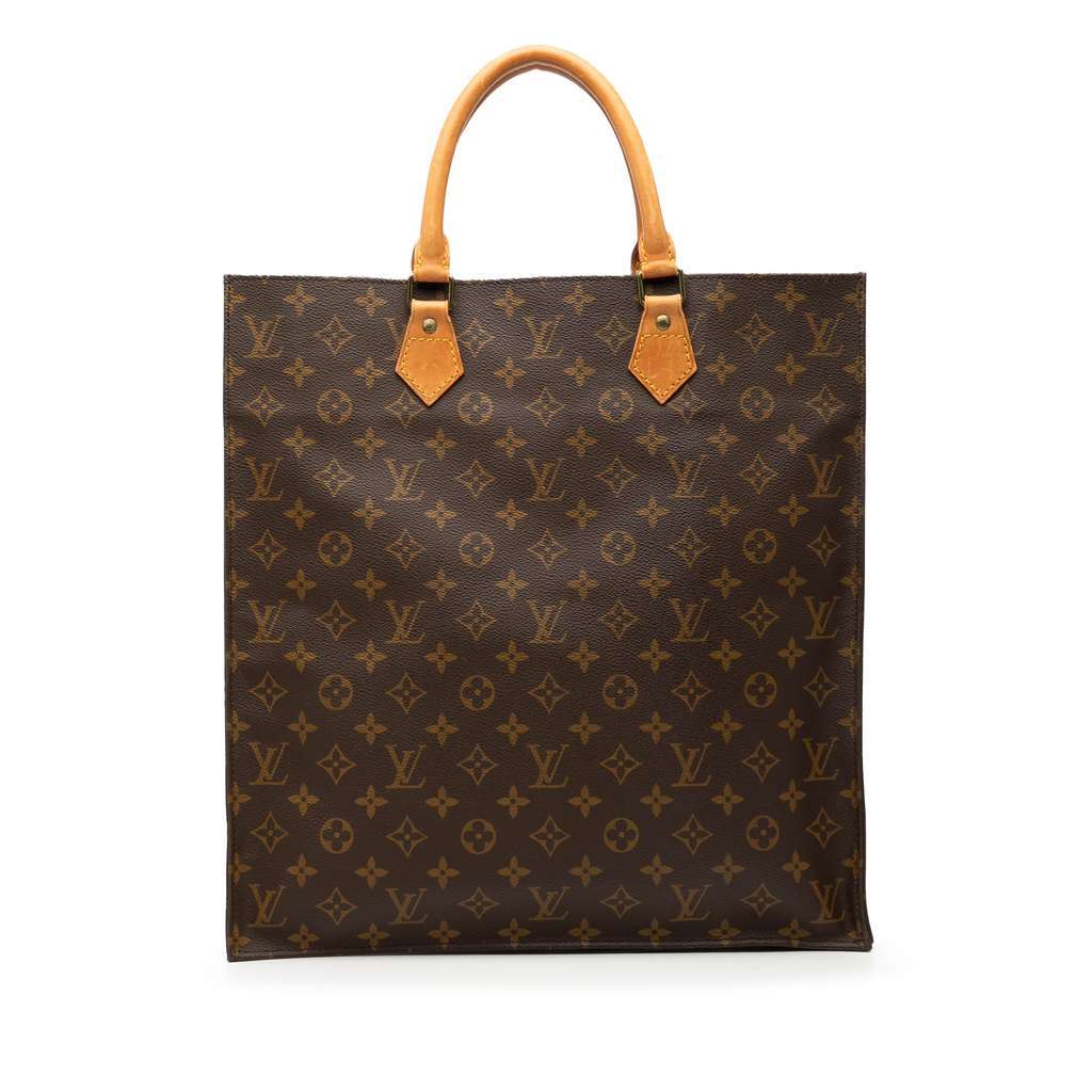 Louis Vuitton Monogram Sac Plat Brown Good - Front View