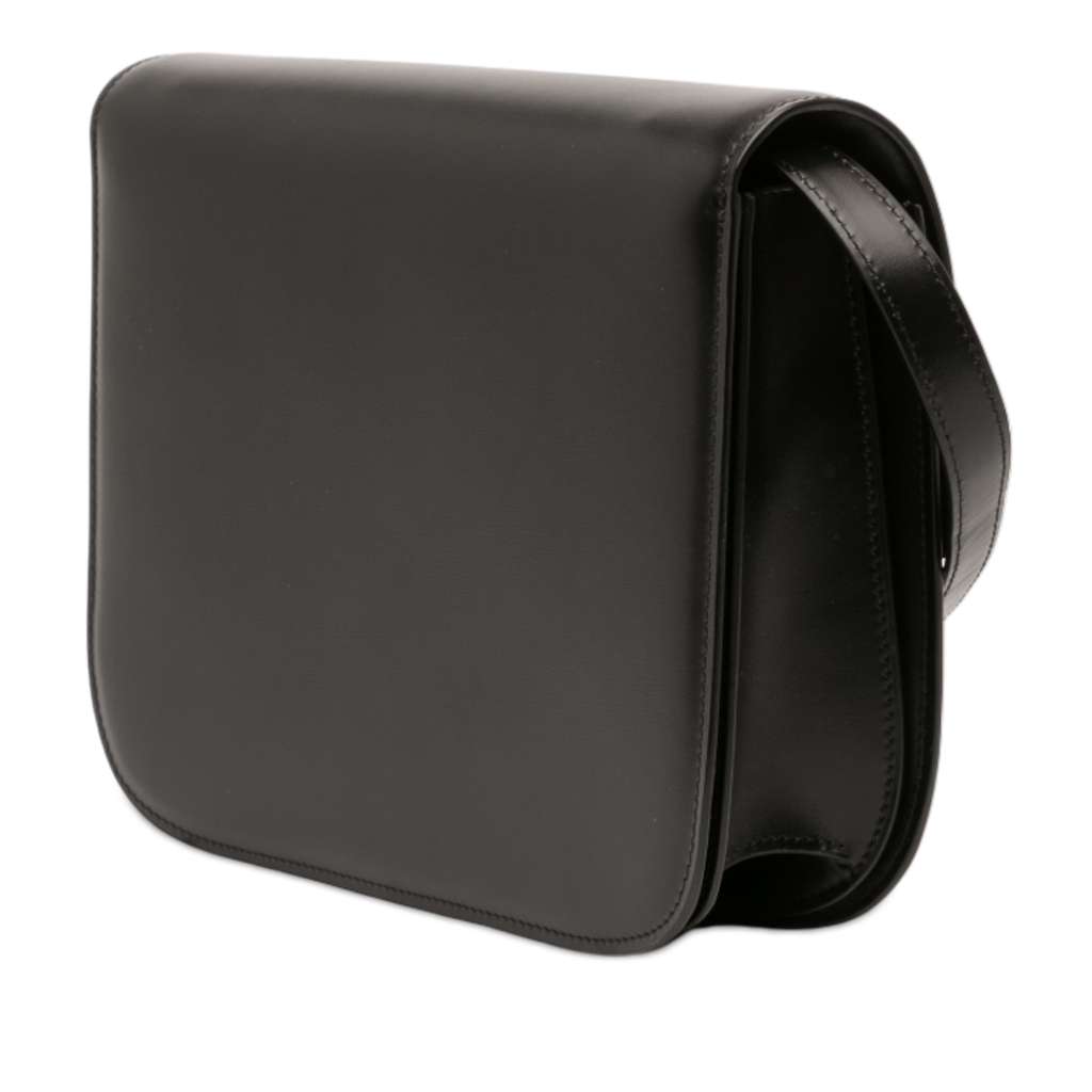 Celine Medium Calfskin Classic Box Black Leather Good - Back View