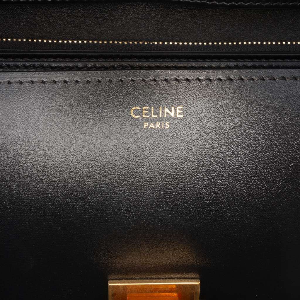 Celine Medium Calfskin Classic Box Black Leather Good - Box View