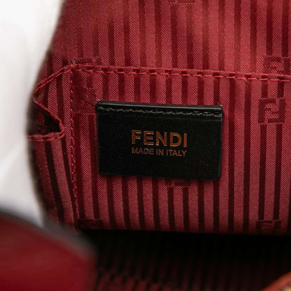 Fendi Medium Leather and Pony Hair 2Jours Satchel Red Leather Good - Box View