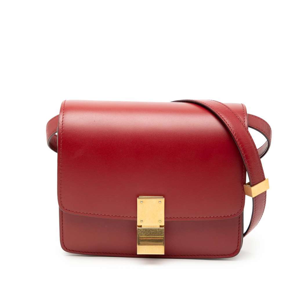 Celine Small Calfskin Classic Box Red Leather Very good - Front View