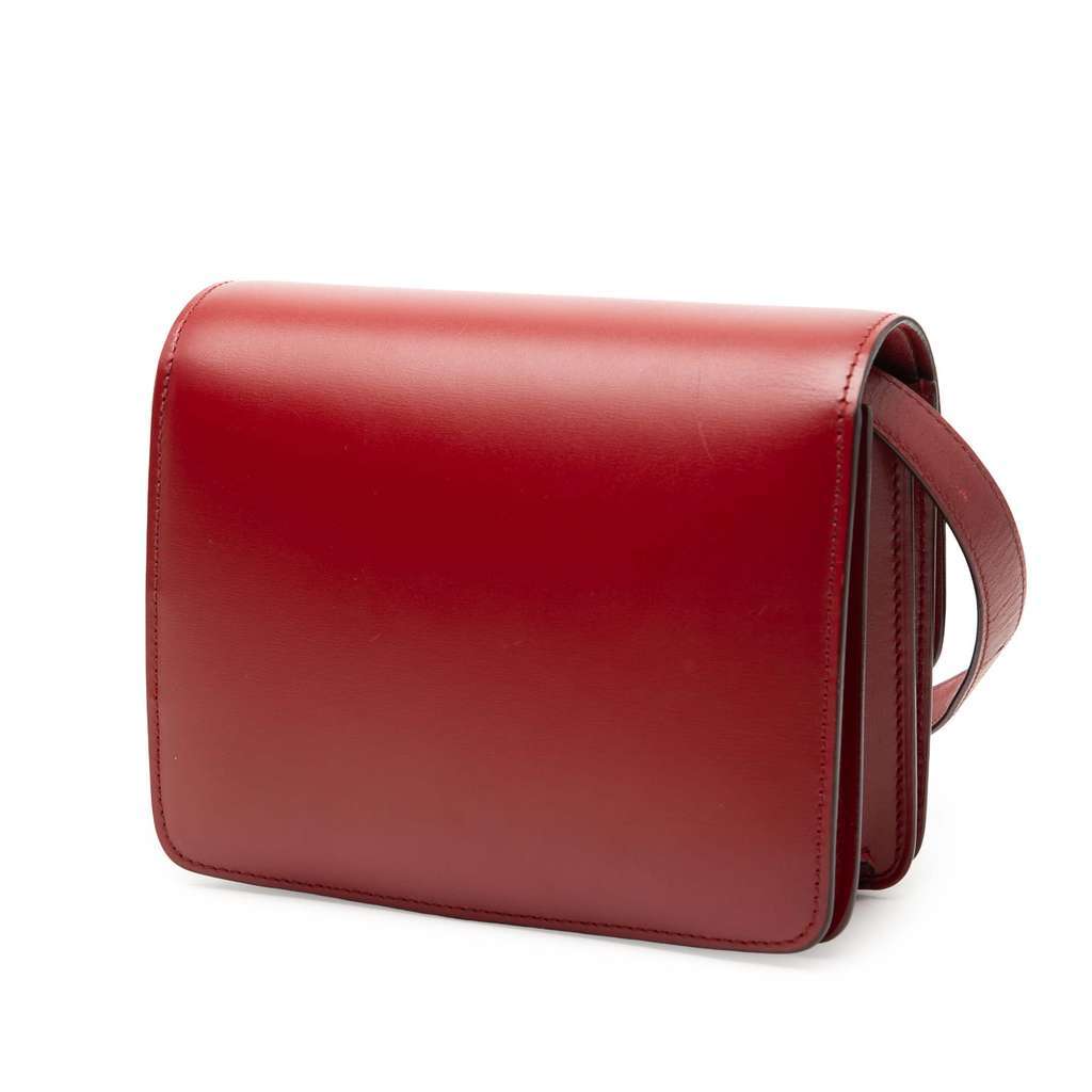 Celine Small Calfskin Classic Box Red Leather Very good - Back View
