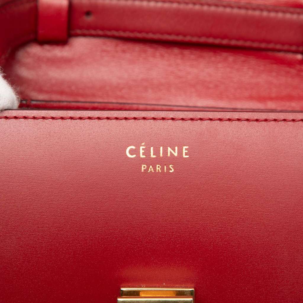 Celine Small Calfskin Classic Box Red Leather Very good - Box View