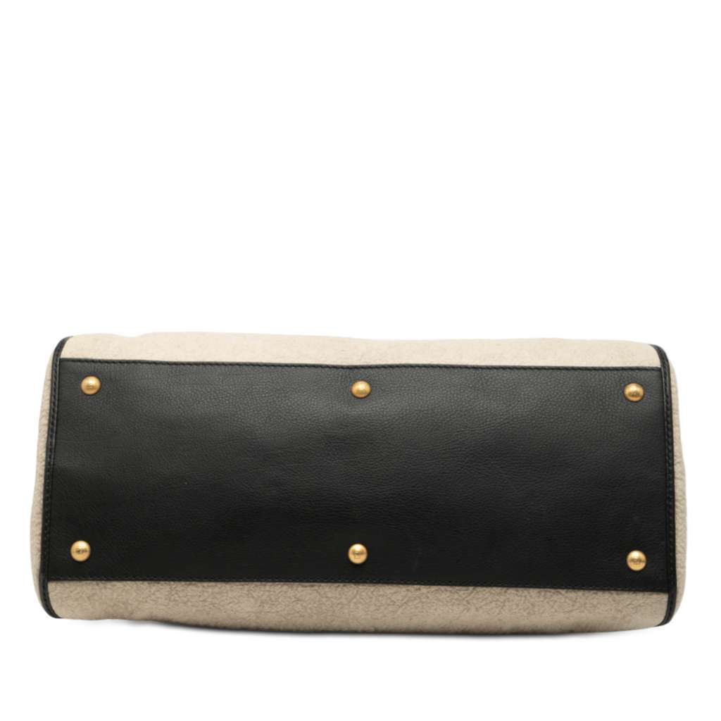 Fendi Large Canvas Chameleon Satchel Brown Canvas Very good - Inside View