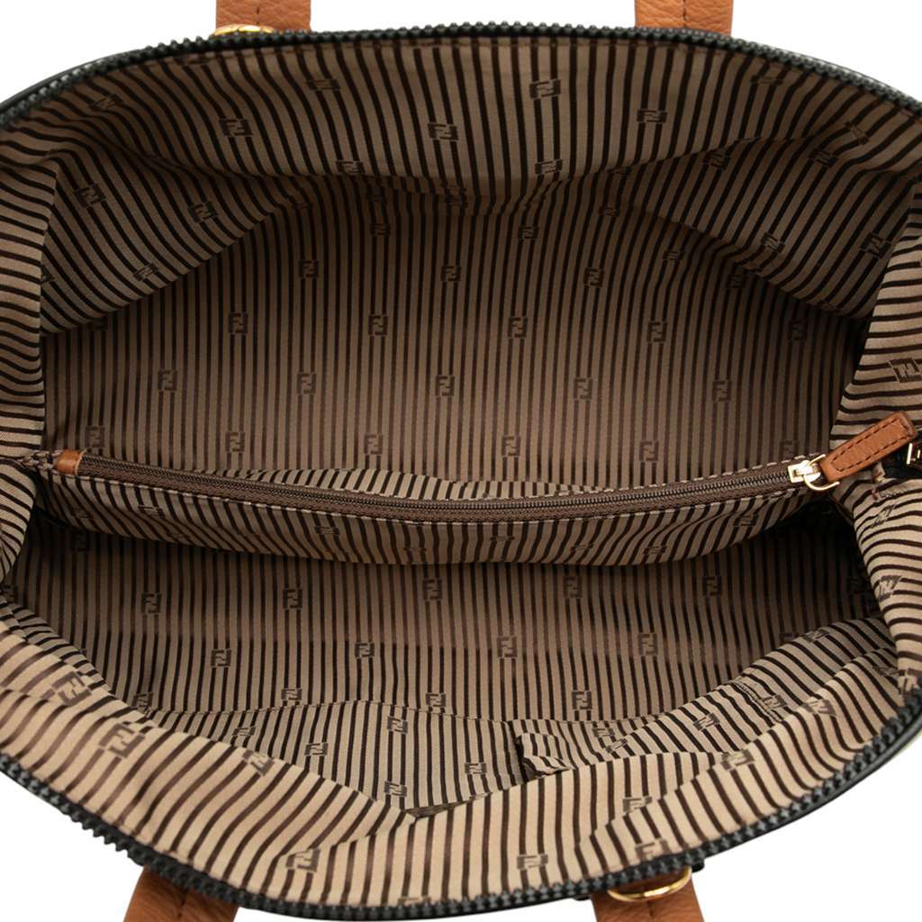 Fendi Large Canvas Chameleon Satchel Brown Canvas Very good - Model View