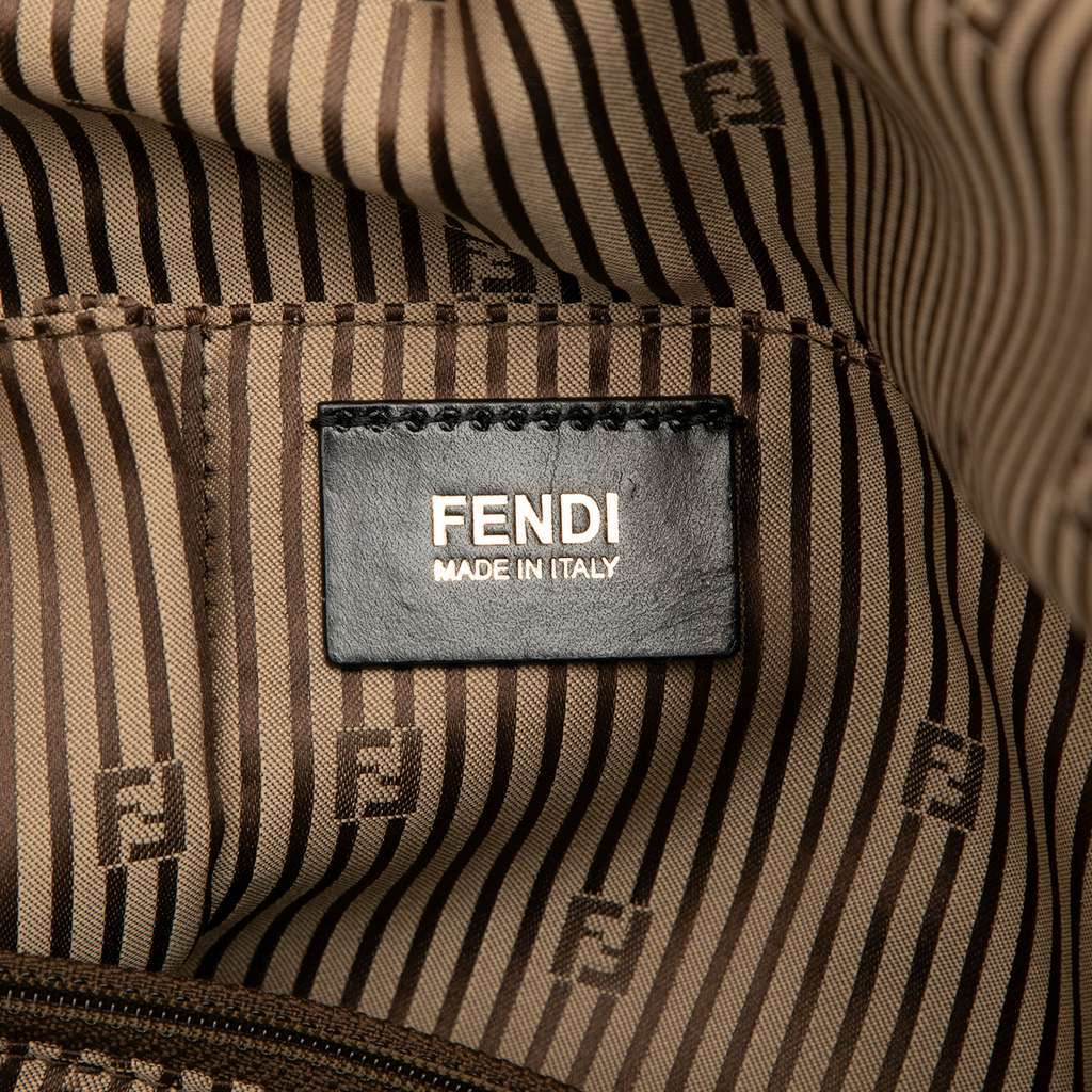 Fendi Large Canvas Chameleon Satchel Brown Canvas Very good - Box View