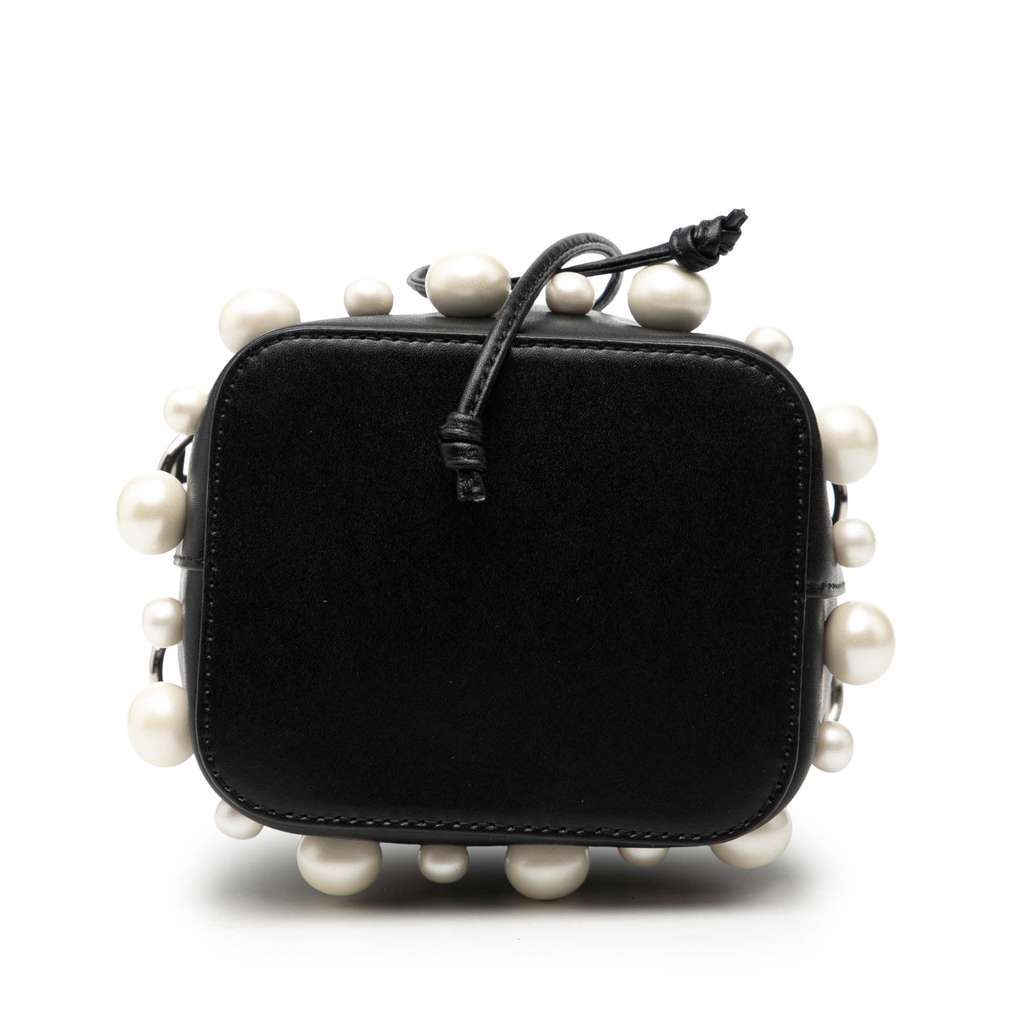 Fendi Mini Leather Pearl Mon Tresor Bucket Bag Black Leather Very good - Inside View
