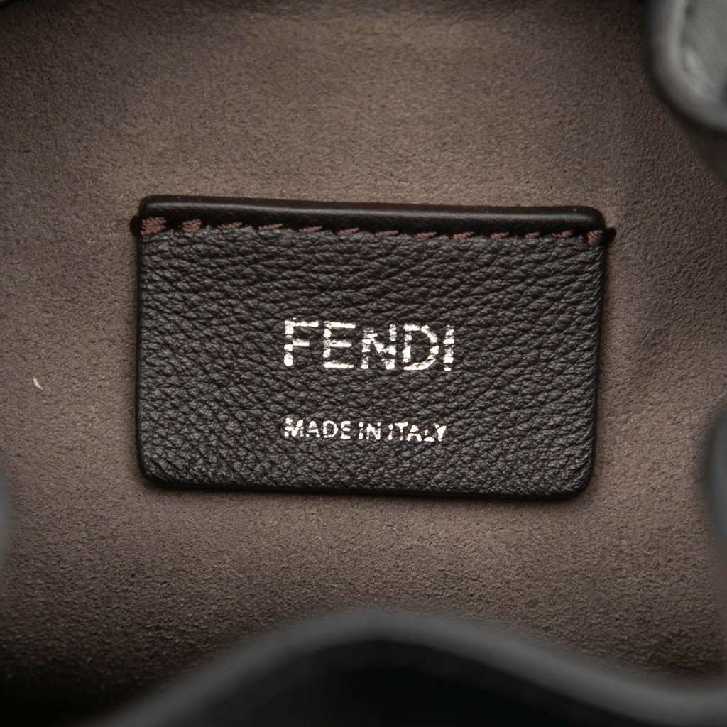 Fendi Mini Leather Pearl Mon Tresor Bucket Bag Black Leather Very good - Box View