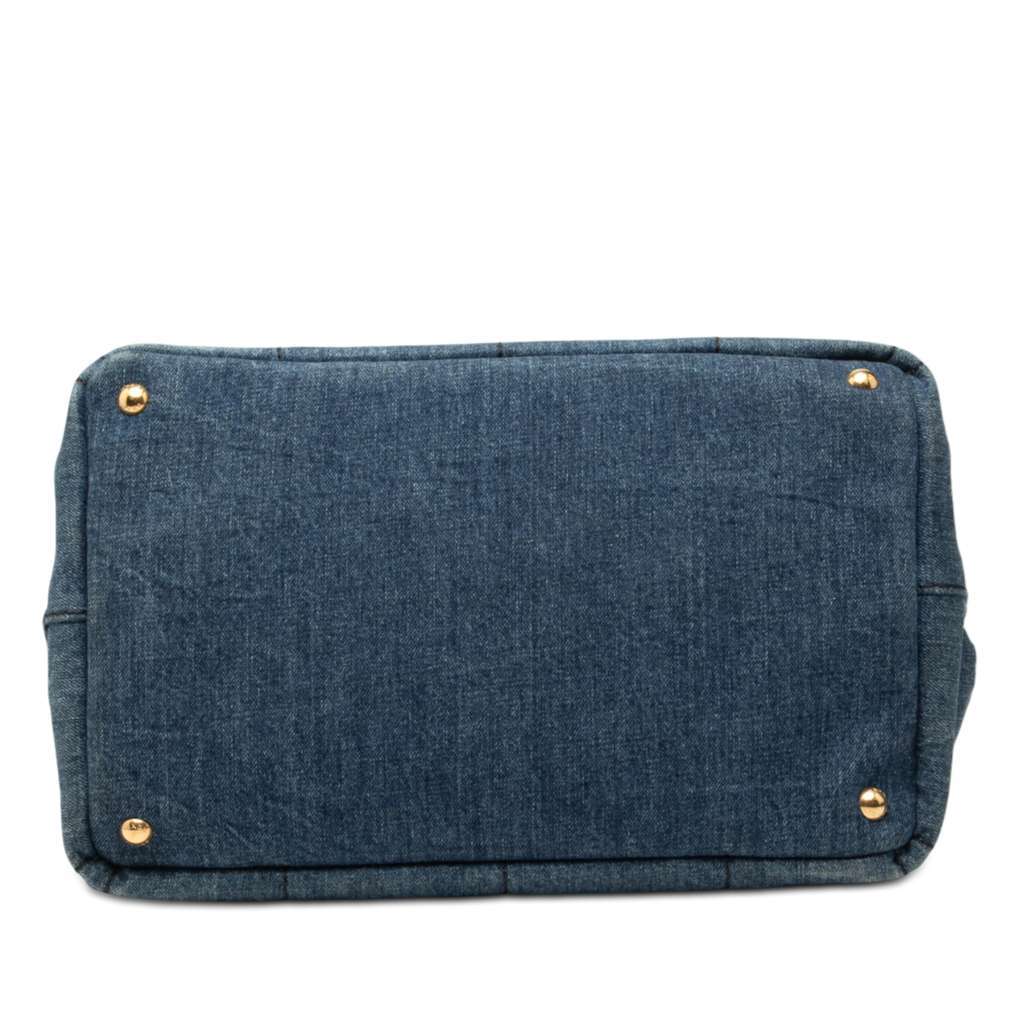 Prada Denim Canapa Logo Satchel Blue Denim Very good condition - Inside View