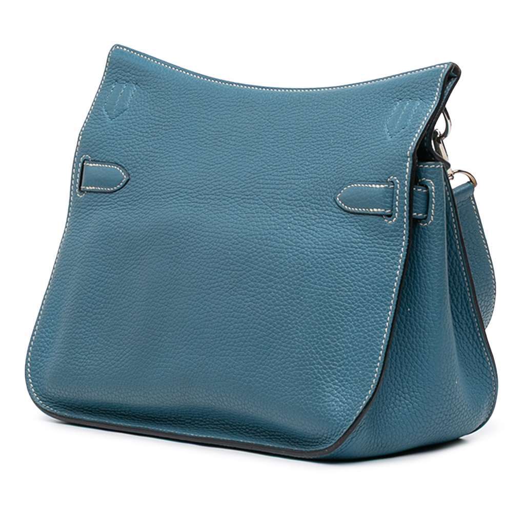 Hermès Clemence Jypsiere 28 Blue Leather Very good - Back View