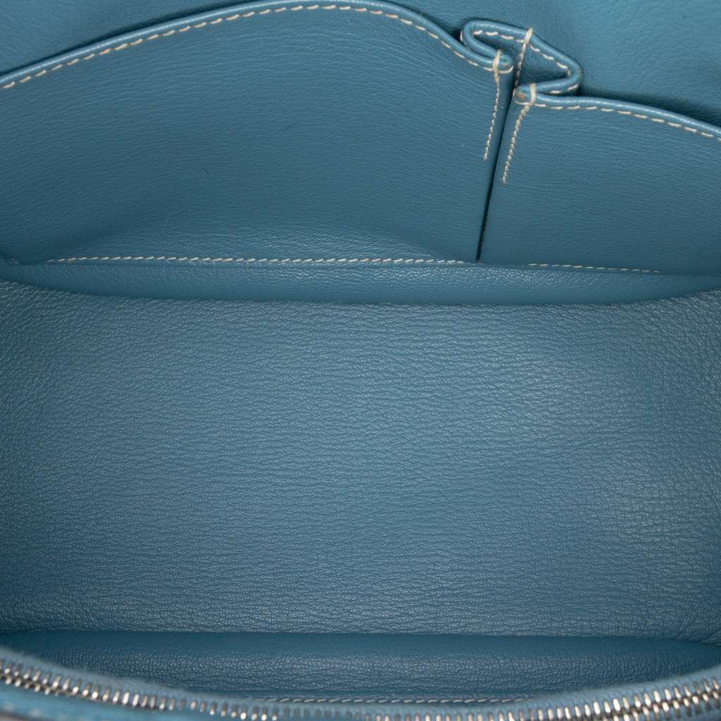 Hermès Clemence Jypsiere 28 Blue Leather Very good - Model View