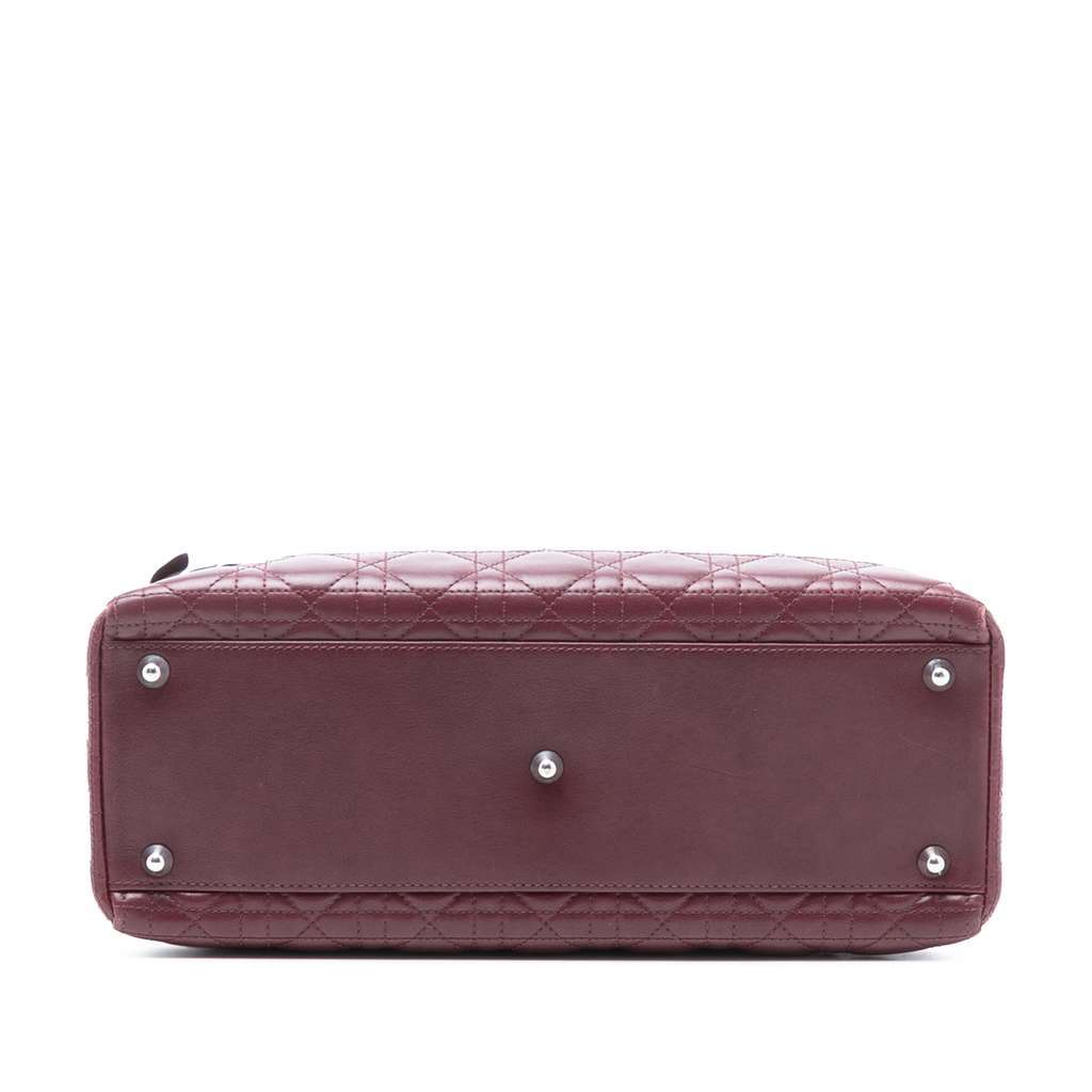 Dior Large Lambskin Cannage Bow Lady Dior Red Leather Very good - Inside View