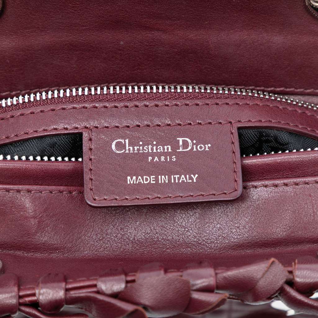 Dior Large Lambskin Cannage Bow Lady Dior Red Leather Very good - Box View