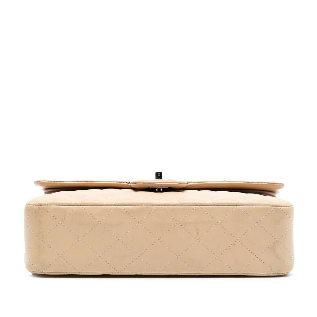 Chanel Medium Classic Lambskin Double Flap Brown Leather Very good condition - Inside View