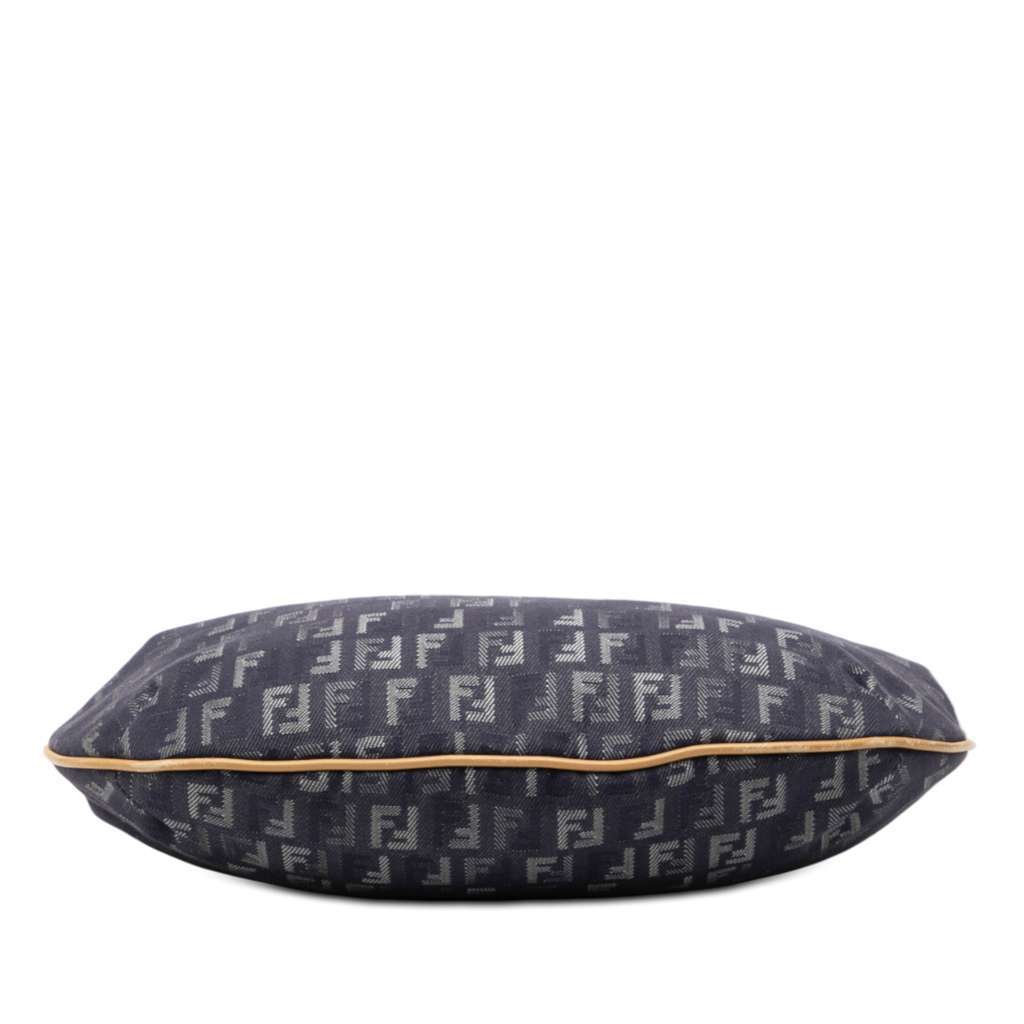 Fendi Zucchino Denim Hobo Bag Blue Denim Very good - Inside View