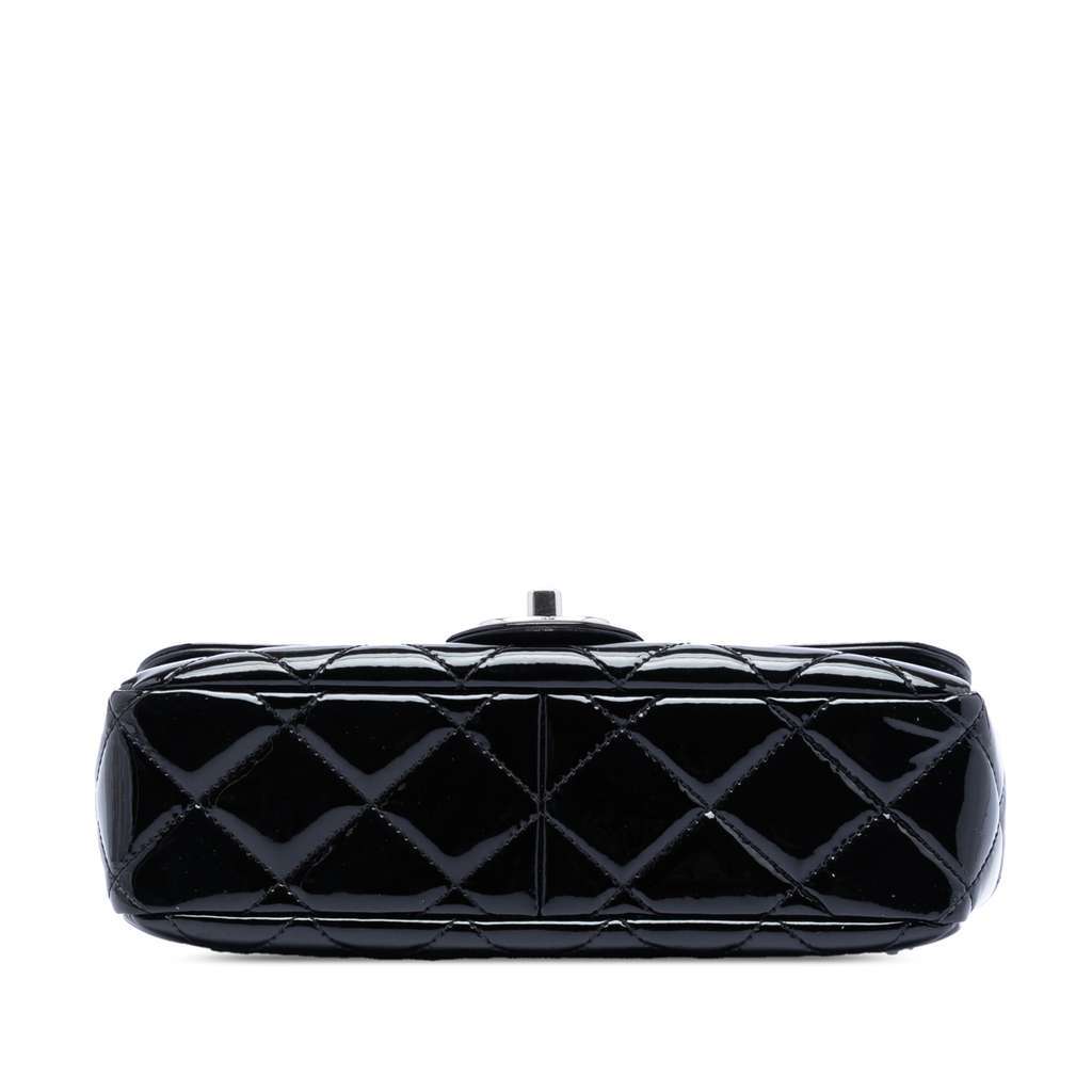 Chanel Small Quilted Patent Coco Shine Flap Black Leather Good - Inside View