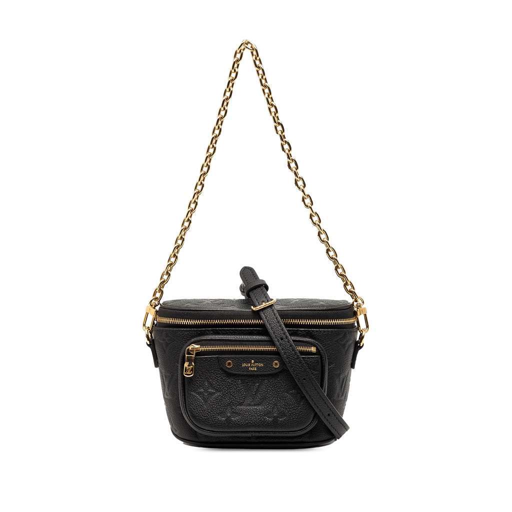 Louis Vuitton Monogram Empreinte Mini Bumbag Black Leather Very good - Front View