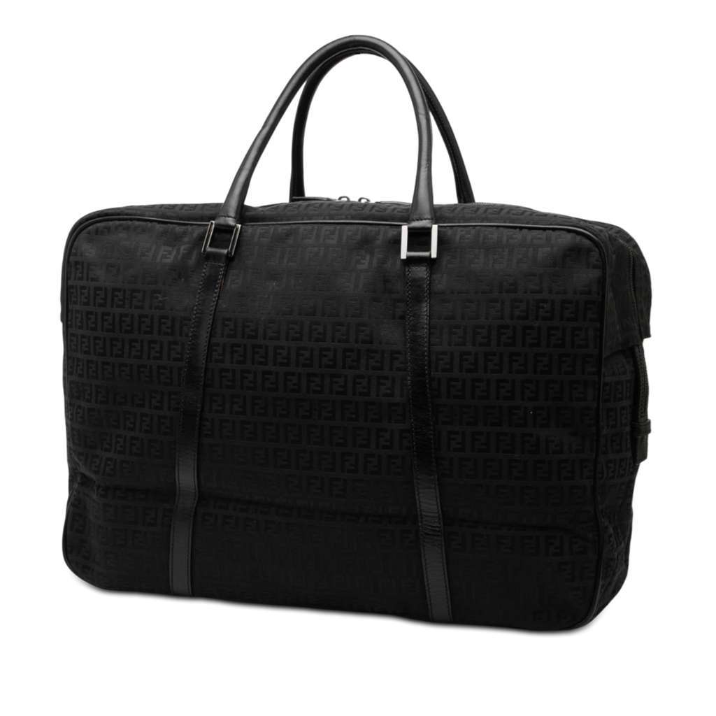Fendi Zucchino Canvas Travel Bag Black Canvas Good - Back View