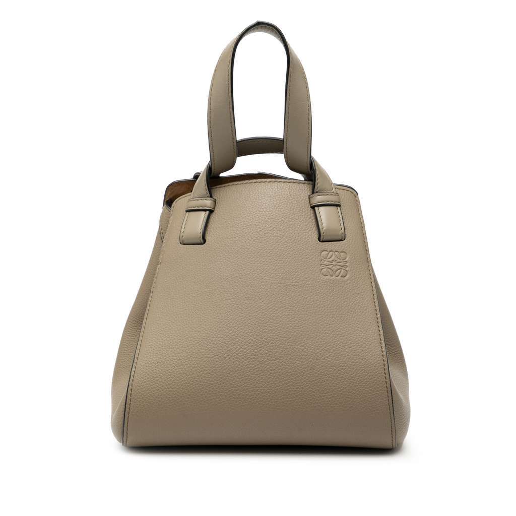 Loewe Leather Hammock Nugget Bag Brown Leather Good - Front View