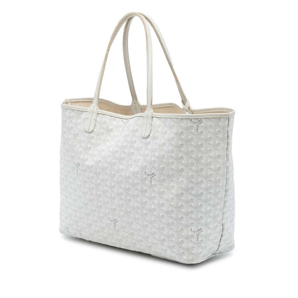 Goyard Goyardine Saint Louis PM White Canvas Very good - Back View