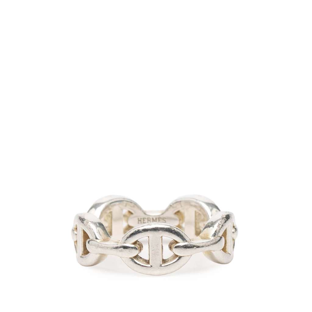Hermès Sterling Silver Chaine d'Ancre Enchainee Ring Silver Silver Good condition - Front View