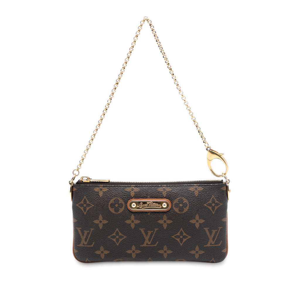 Louis Vuitton Monogram Pochette Milla MM Brown Good - Front View