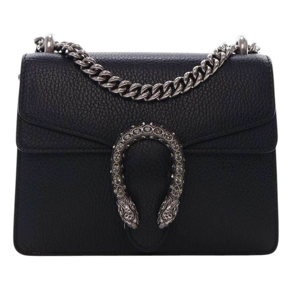 Gucci Small Leather Dionysus  Crossbody Black Leather Good - Front View