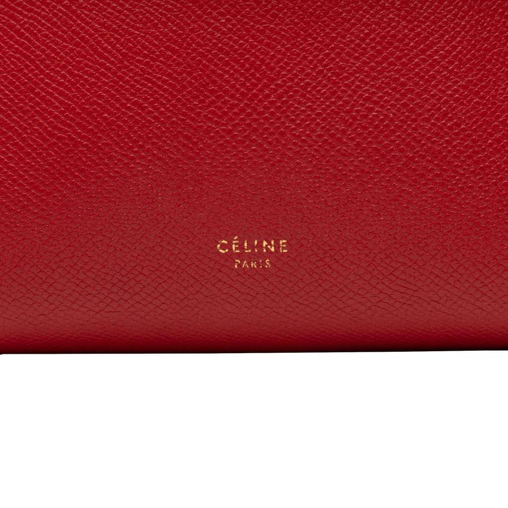 Celine Micro Grained Calfskin Belt Bag Red Leather Very good condition - Box View
