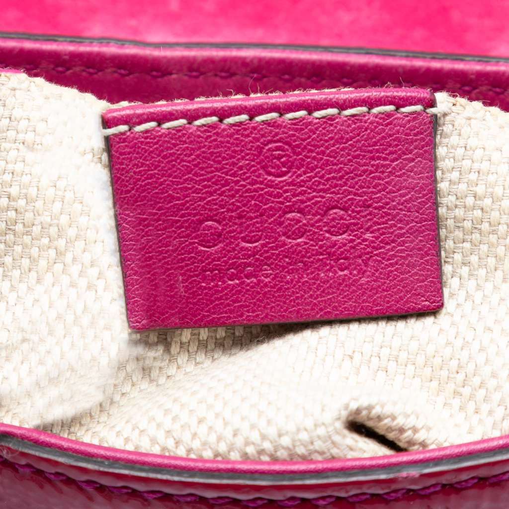 Gucci Small Patent Soho Chain Flap Crossbody Pink Leather Very good - Box View