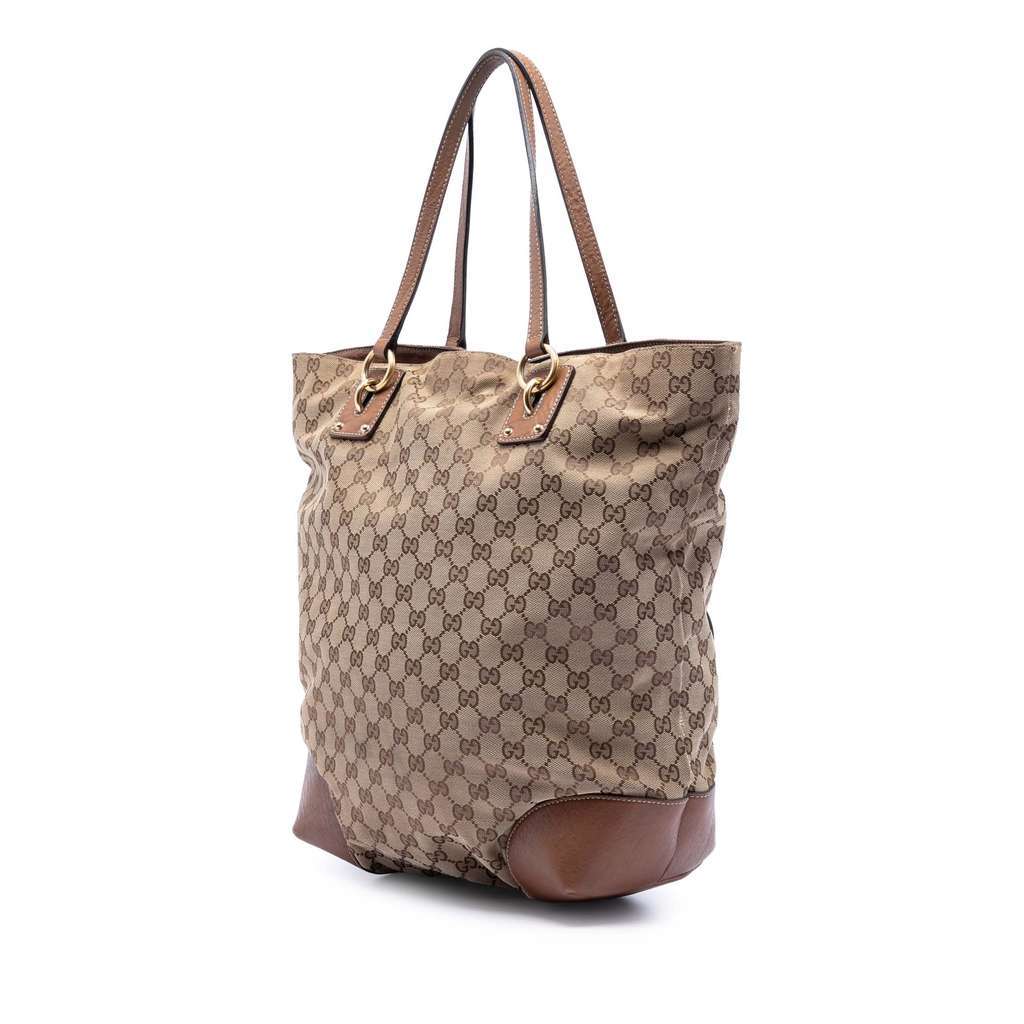 Gucci Large GG Canvas GG Charm Tote Brown Canvas Very good - Back View