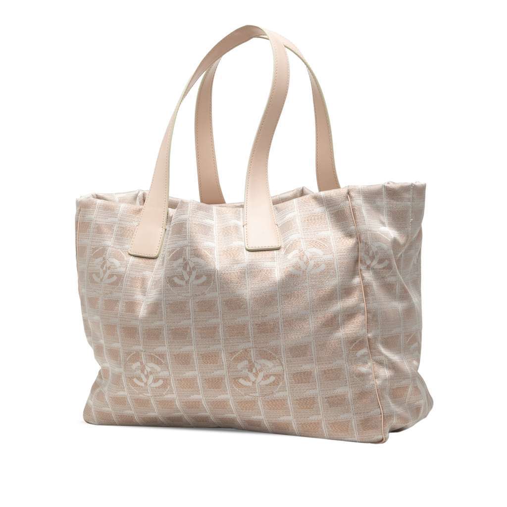 Chanel New Travel Line Nylon Tote Brown Good - Back View