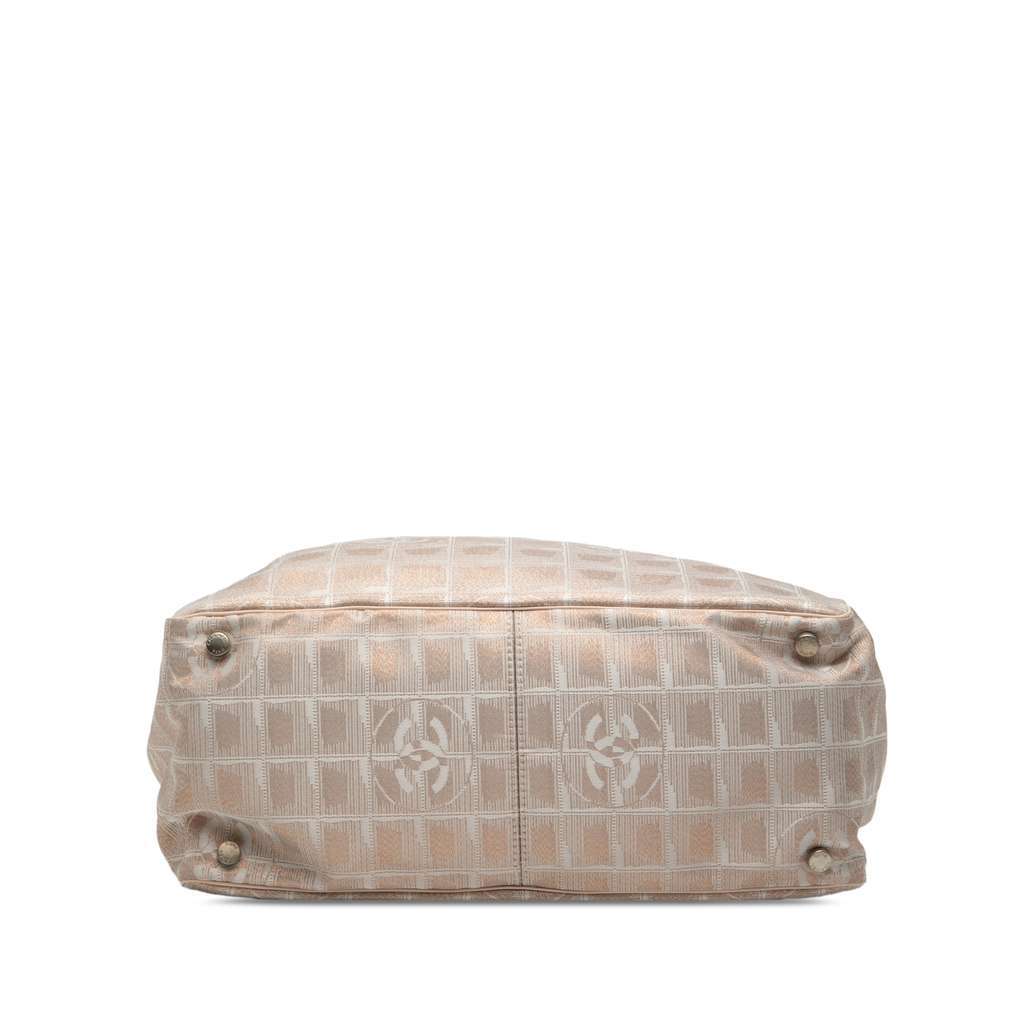 Chanel New Travel Line Nylon Tote Brown Good - Inside View