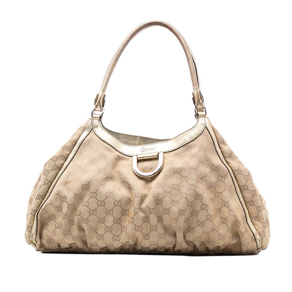Gucci GG Canvas Abbey D Ring Shoulder Bag Brown Canvas Very good condition - Front View
