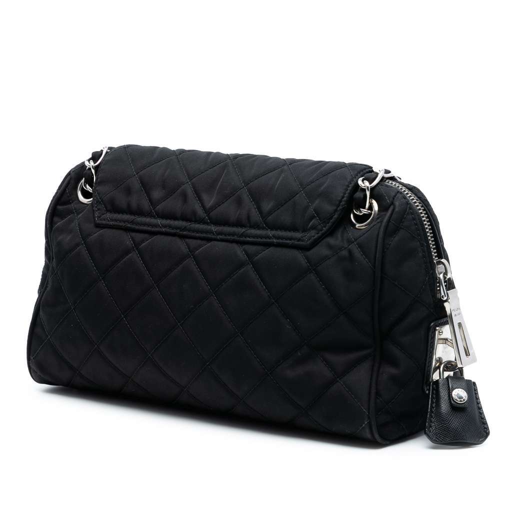Prada Impuntu Tessuto Chain Crossbody Black Good - Back View