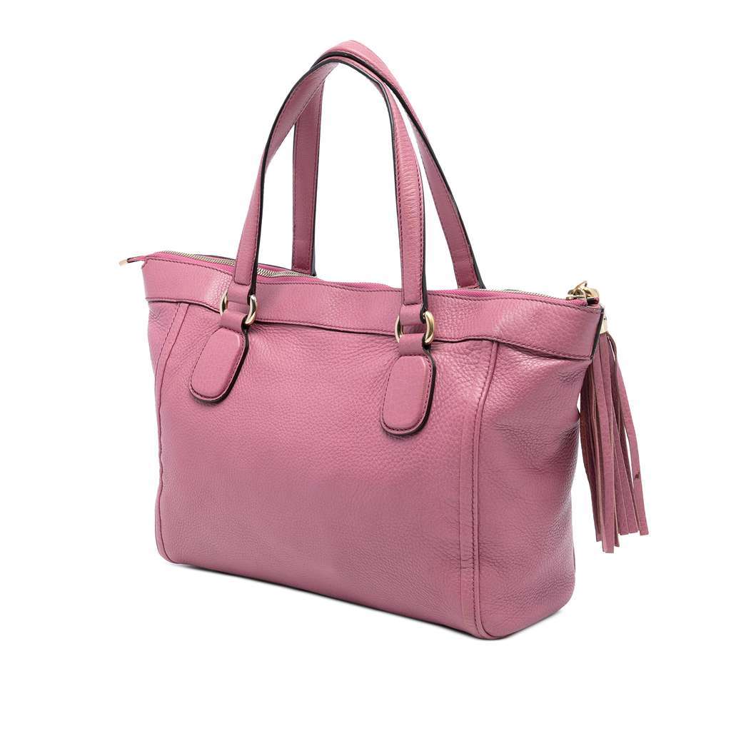 Gucci Small Leather Soho Working Tote Pink Leather Very good - Back View