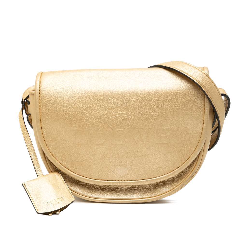 Loewe Leather Heritage Crossbody Gold Leather Very good - Front View