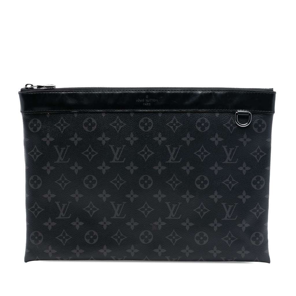Louis Vuitton Monogram Eclipse Discovery Pochette GM Black Very good condition - Front View