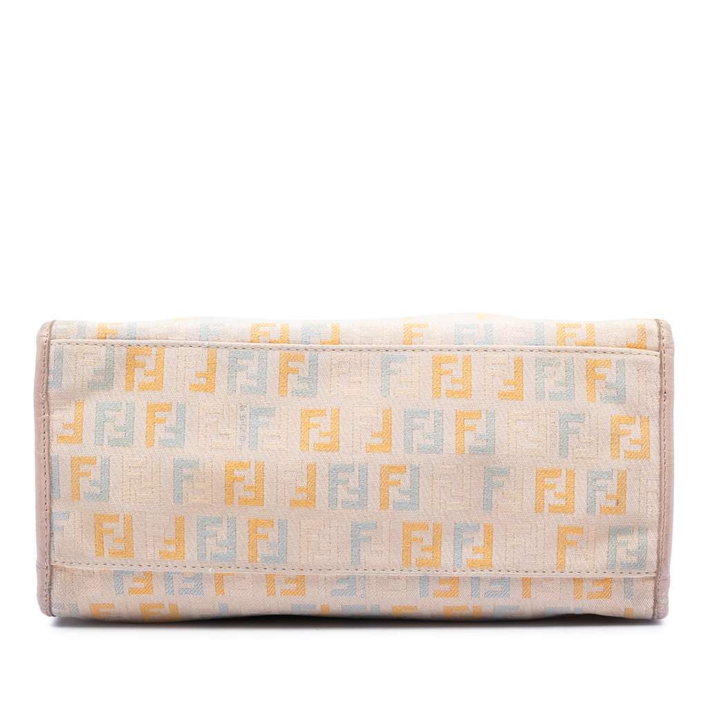 Fendi Small Multicolore Zucchino Tote Brown Canvas Very good - Inside View